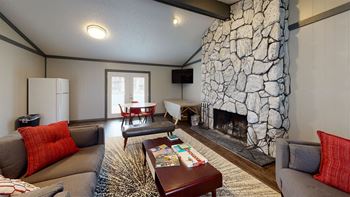 Community hub with fireside lounge